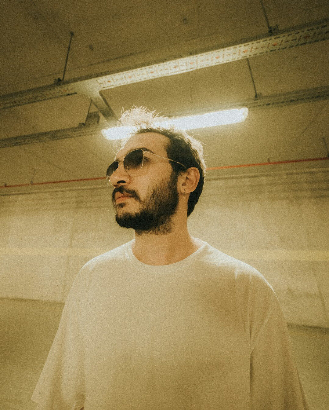 Portrait of a bearded man looking at the camera